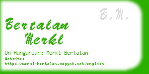 bertalan merkl business card